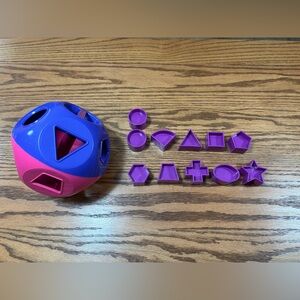 TUPPERWARE Toys Shape O Ball Pink Purple Shapes Sorter Complete 10 HTF